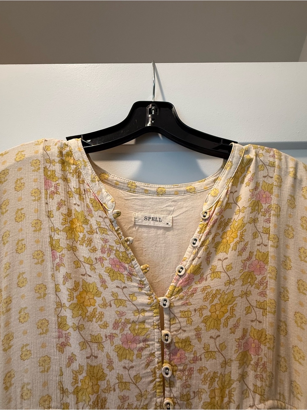Spell & the Gypsy Collective Yellow Rose Floral Boho Midi Dress - Picture 5 of 6